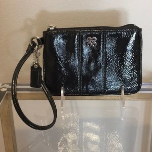 Coach Black Patent Wristlet